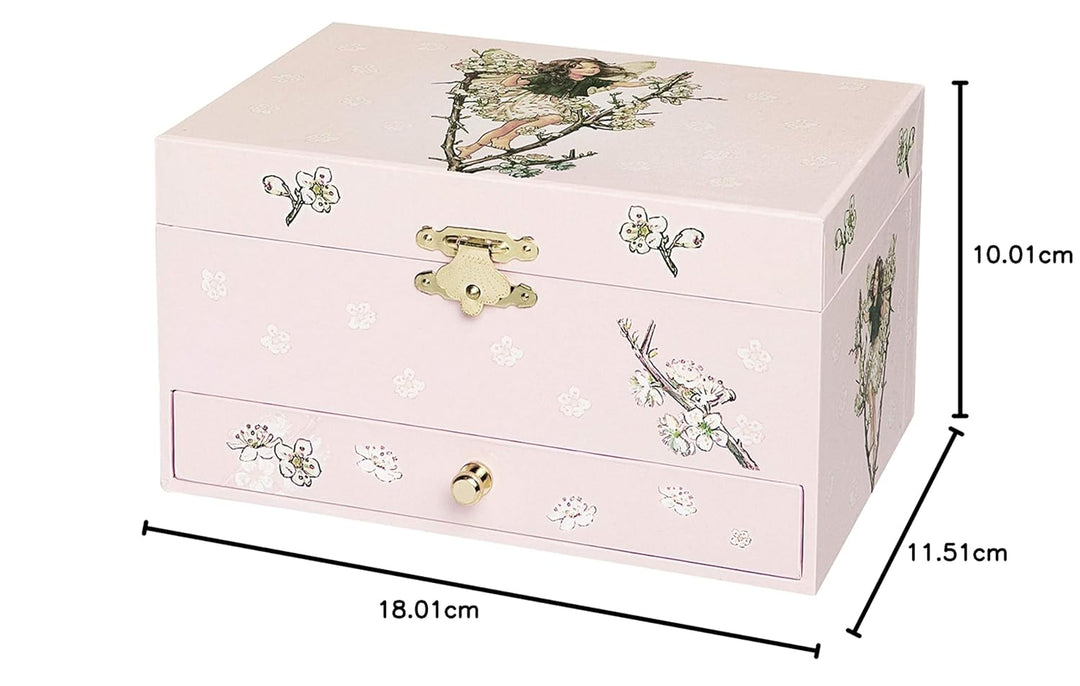 Trousselier 6260614 Schmuckschatulle für Kinder, Blumenfeen, Spieluhr mit tanzender Figur und Musik,