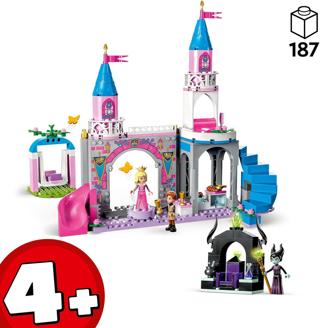 LEGO 43211 Disney Princess Auroras Schloss Spielzeug zum Bauen mit Dornröschen, Prinz Philip & Malef