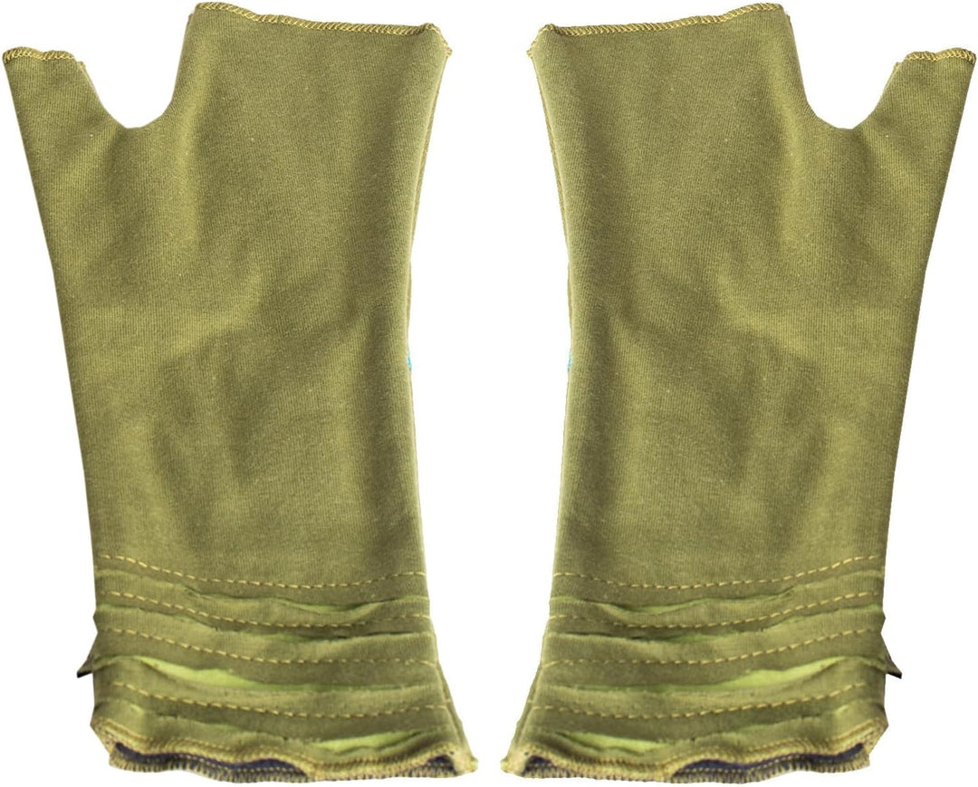Vishes - alternative Bekleidung - Bestickte Damen Handschuhe Stulpen mit Daumen Fleece Gefüttert Oli