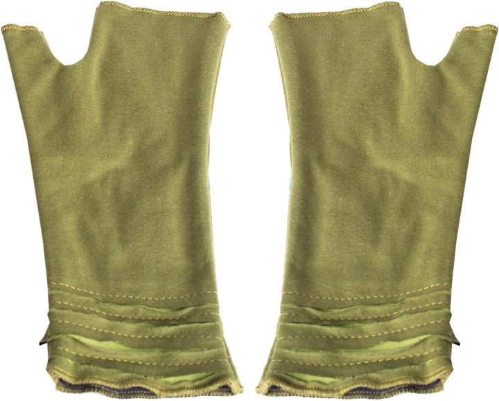 Vishes - alternative Bekleidung - Bestickte Damen Handschuhe Stulpen mit Daumen Fleece Gefüttert Oli