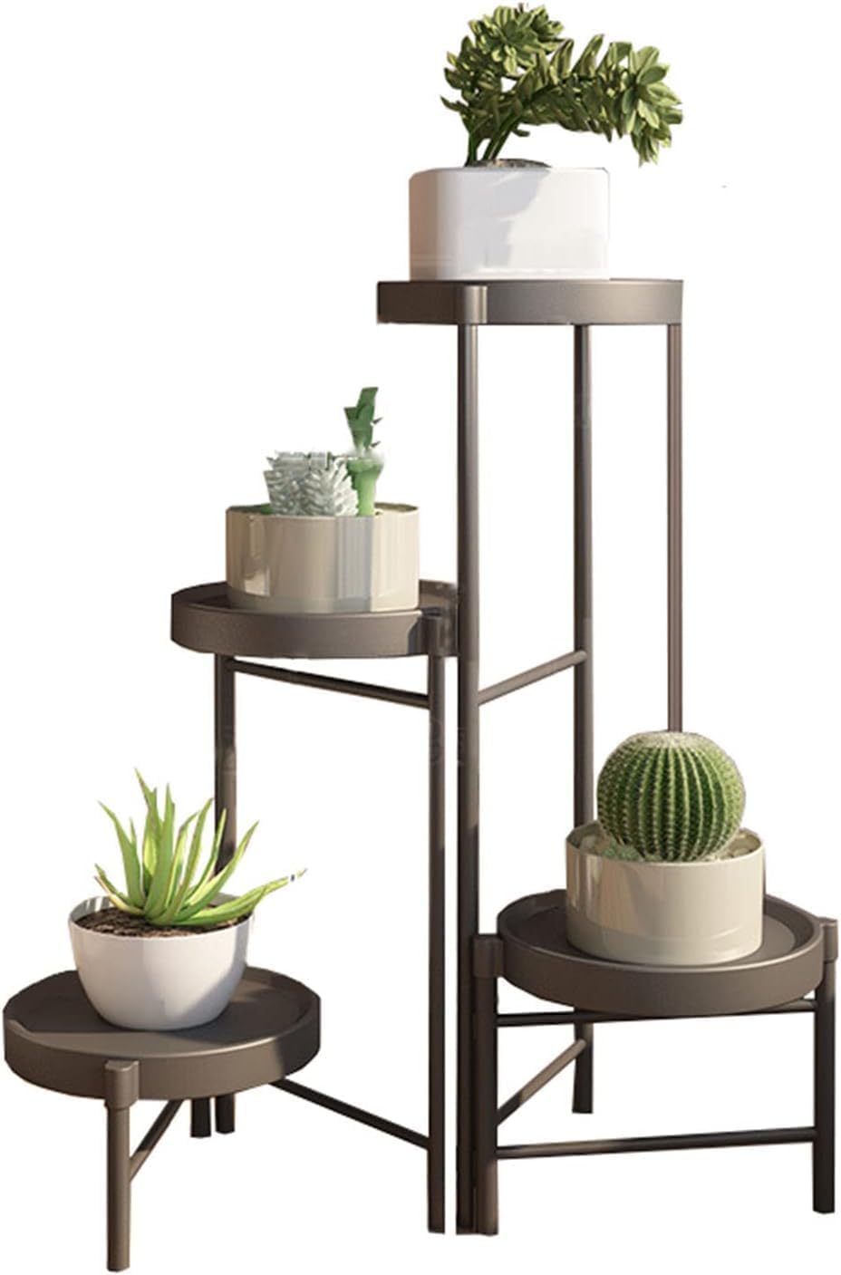 Blumenständer Pflanzenständer - Indoor - Pflanzenregal Blumentreppe Blumenregal Metall - 4 Etagen -
