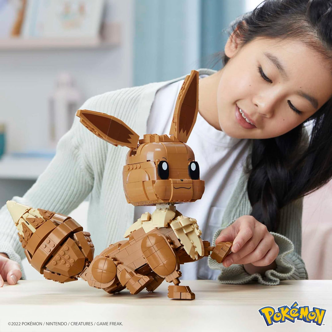 MEGA Construx GMD34 - Pokémon Jumbo Evoli (30cm), Bauset mit beweglicher Figur, Spielzeug ab 10 Jahr