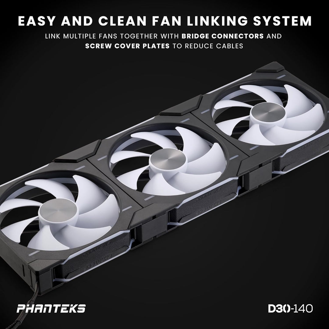 Phanteks D30 PWM Regular Airflow, D-RGB Lüfter - 140mm, schwarz