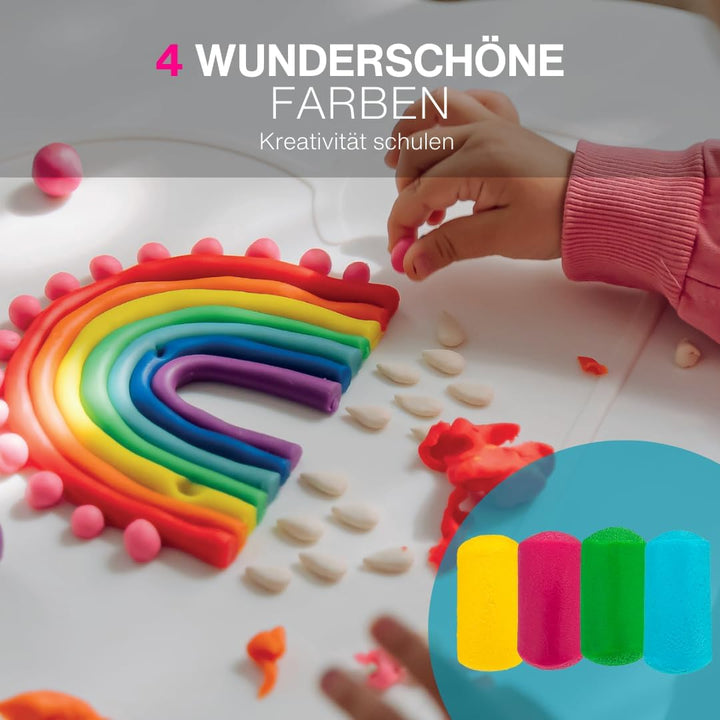 KNETÄ Knete ab 1 Jahr I Party Set I 4X 100g vegane Kinderknete inkl. 1x Bastelkarte Tiermotive I Pla