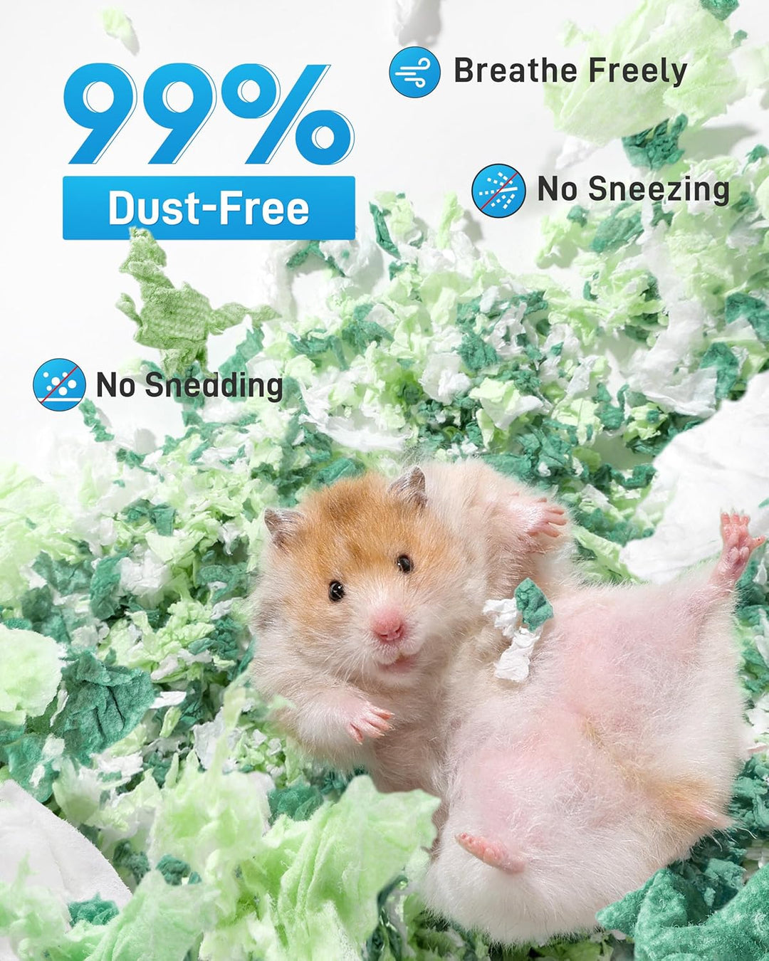 BUCATSTATE Hamsterstreu, 70 l, 99% staubfrei und geruchshemmend, Meerschweincheneinstreu, Naturpapie