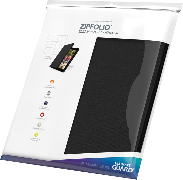 Ultimate Guard UGD010342 - 12-Pocket Quad Row Zip Folio Xeno Skin, schwarz, Schwarz
