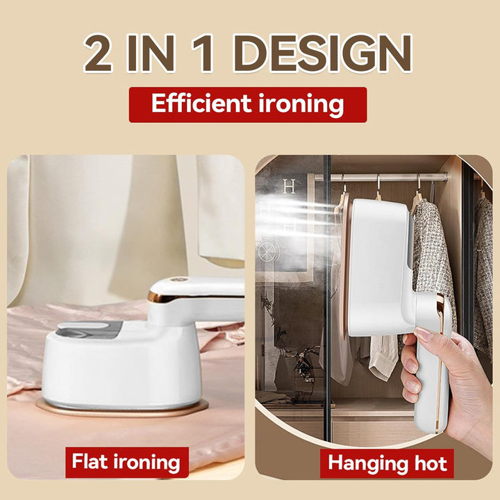 Dampfglätter, 2-in-1 Tragbare Steamer, Reisebügeleisen Dampf Mini Klappbar, 3 Modi 1100W Dampfbügele