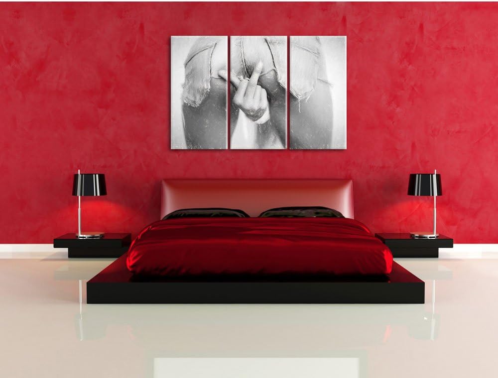 Pixxprint Frau in sexy Pose als Leinwandbild/Grösse: 3 Teilig (120x80 cm) cm/Wandbild/Kunstdruck/fer