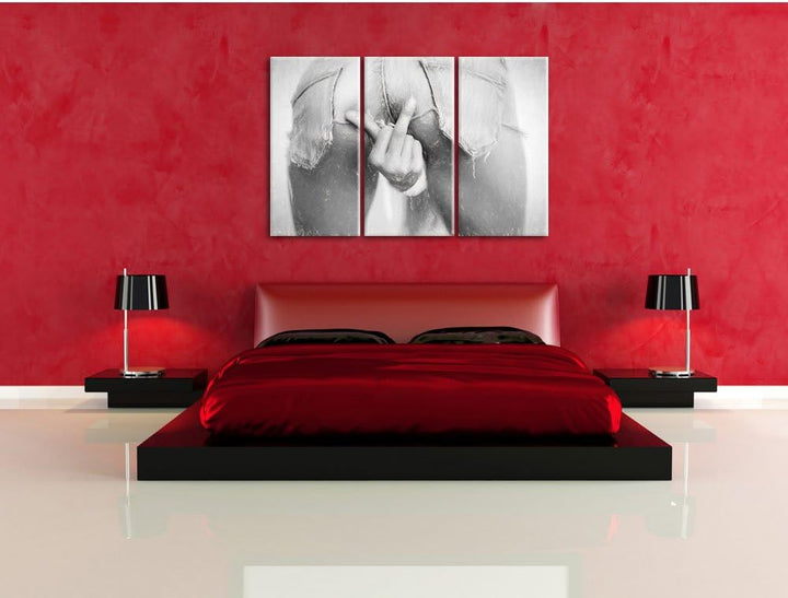 Pixxprint Frau in sexy Pose als Leinwandbild/Grösse: 3 Teilig (120x80 cm) cm/Wandbild/Kunstdruck/fer