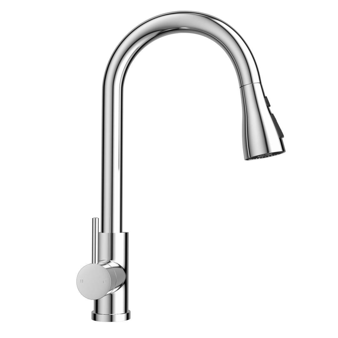 Wasserhahn Küche Ausziehbar, Hochdruck Küchenarmatur mit Brause, Armatur Küche mit 3 Strahlarten, 36