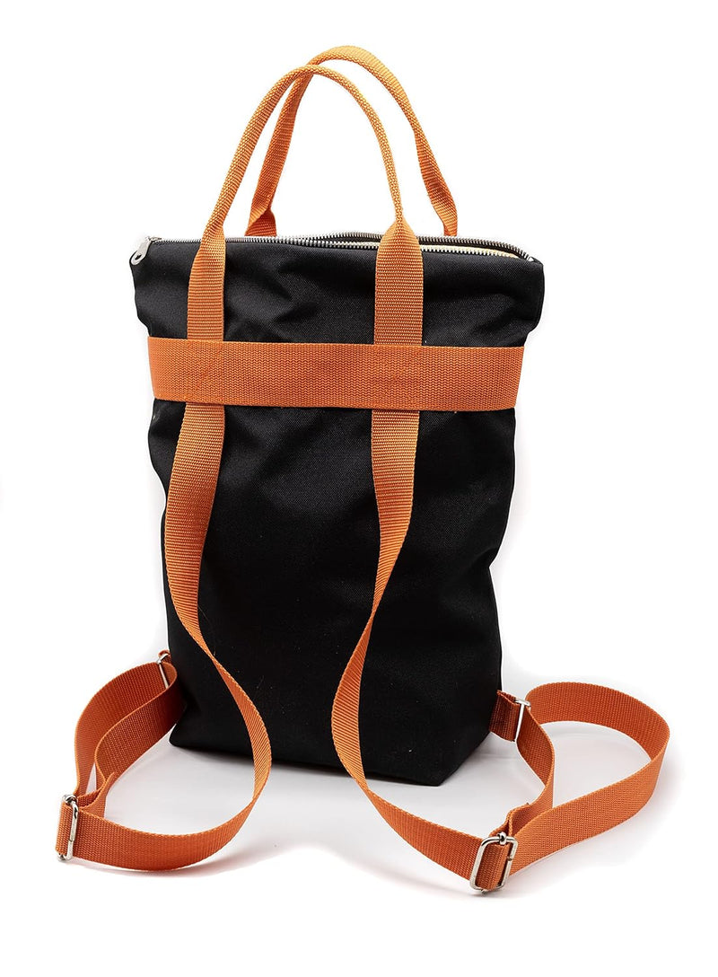 DIY Nähset/Nähpaket Rucksack/Shopper 37cm x 30cm schwarz - orange