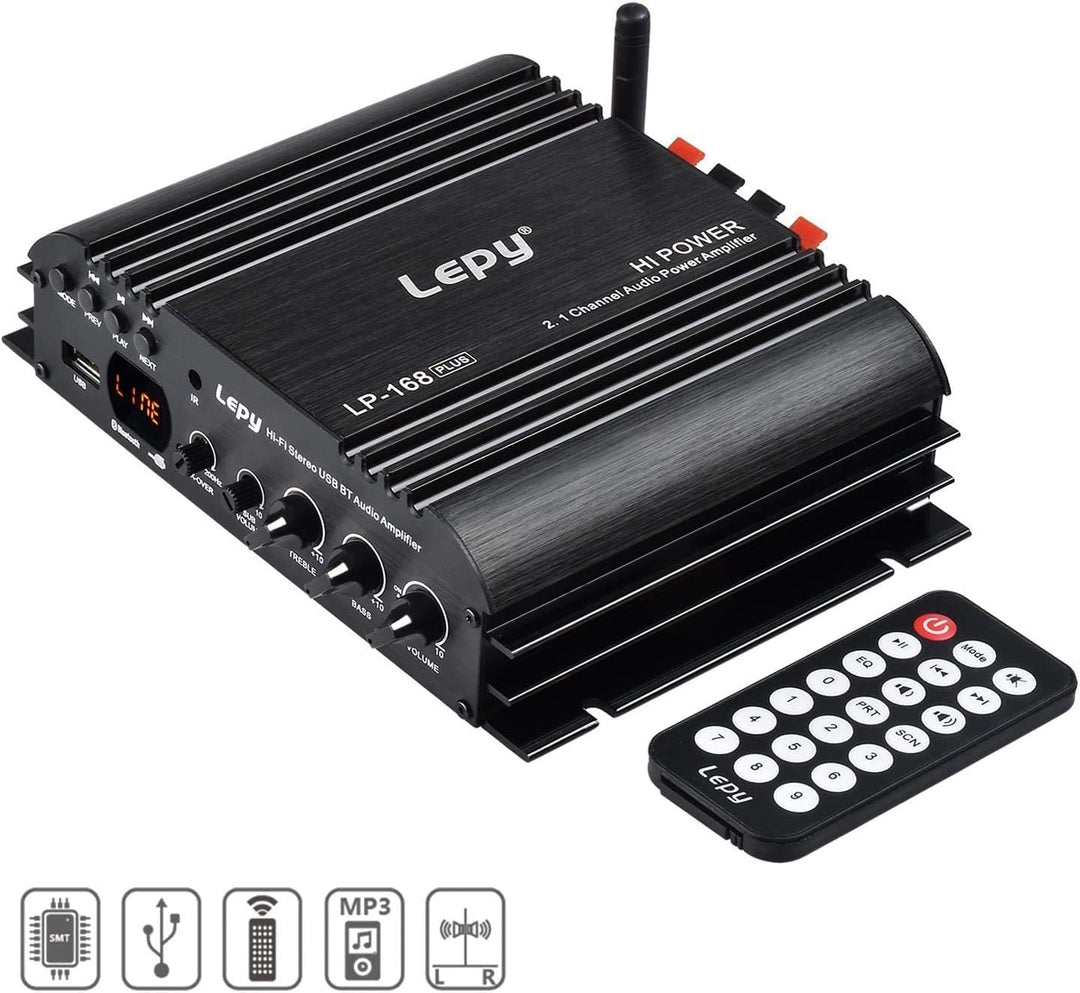 Lepy LP-168 Plus Bluetooth 2.1 Kanal IR 2 x 45W 1 x 68W HiFi Digital Stereo Bass Audio USB MP3 MP4 D