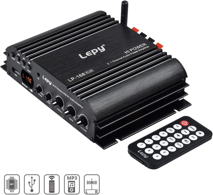 Lepy LP-168 Plus Bluetooth 2.1 Kanal IR 2 x 45W 1 x 68W HiFi Digital Stereo Bass Audio USB MP3 MP4 D