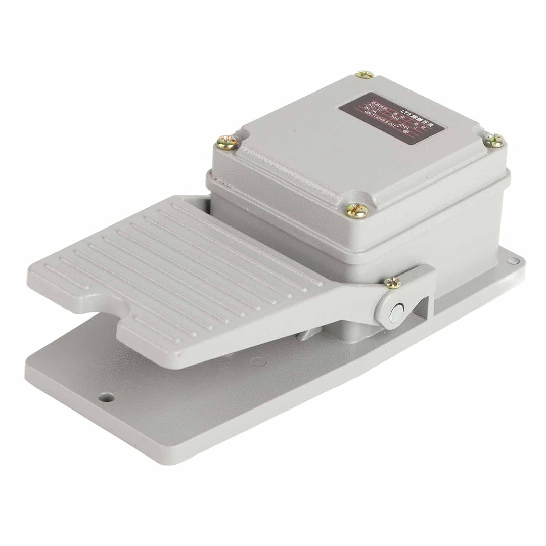 Industrielle Fussschalter, AC 250V 15A Momentary Metall Fusspedal Schalter 1NO 1NC Fusstaster Tritts