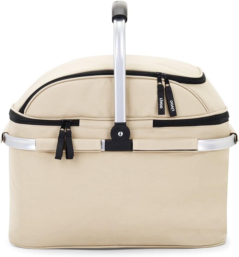 Livoo - Picknickkorb für 4 Personen SEP117C, beige