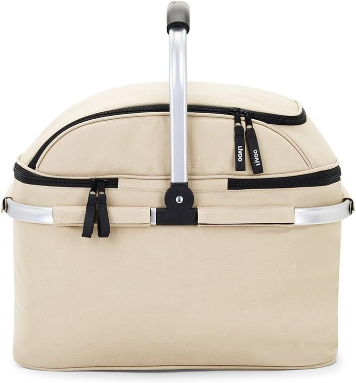 Livoo - Picknickkorb für 4 Personen SEP117C, beige