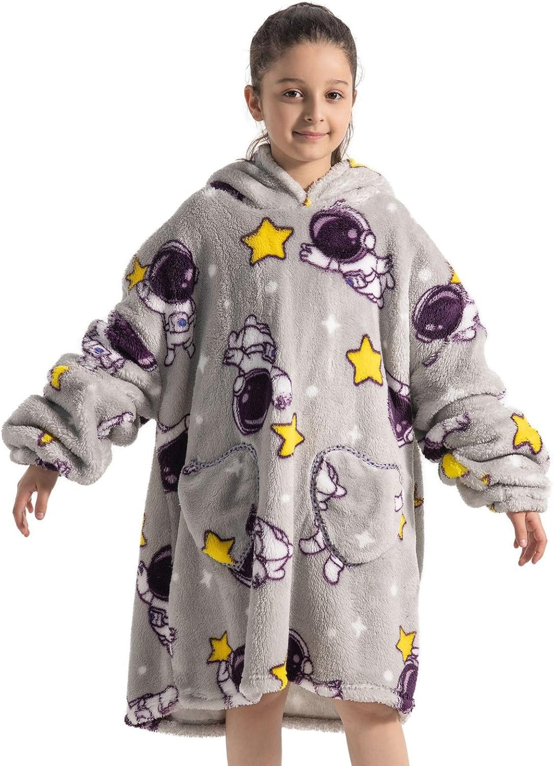 Ruiuzioong Kinder Übergrosse Kapuzenpullover,Super Weich Warmes Bequeme Tragbare Decken Sweatshirt f