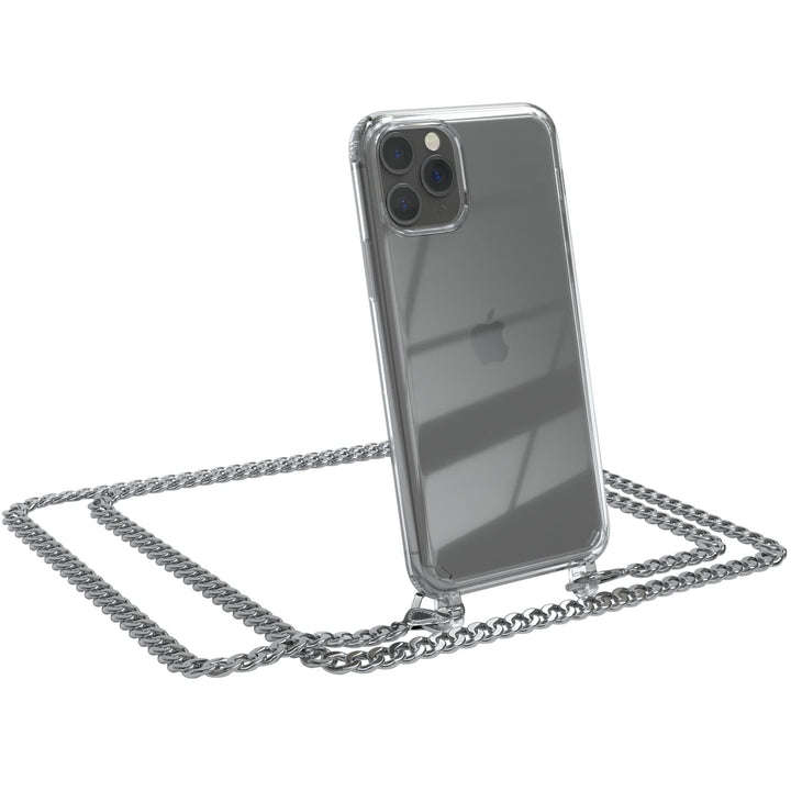 EAZY CASE Handykette kompatibel mit iPhone 11 Pro Handyhülle mit Metall Umhängeband und Ersatz Korde