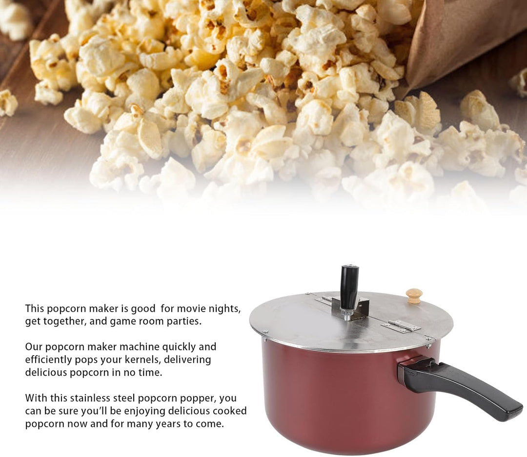 Edelstahl Popcorn Popper, Herdplatte Popcorn Maker handbetrieben, kompaktes Design, Popcorn Topf mit