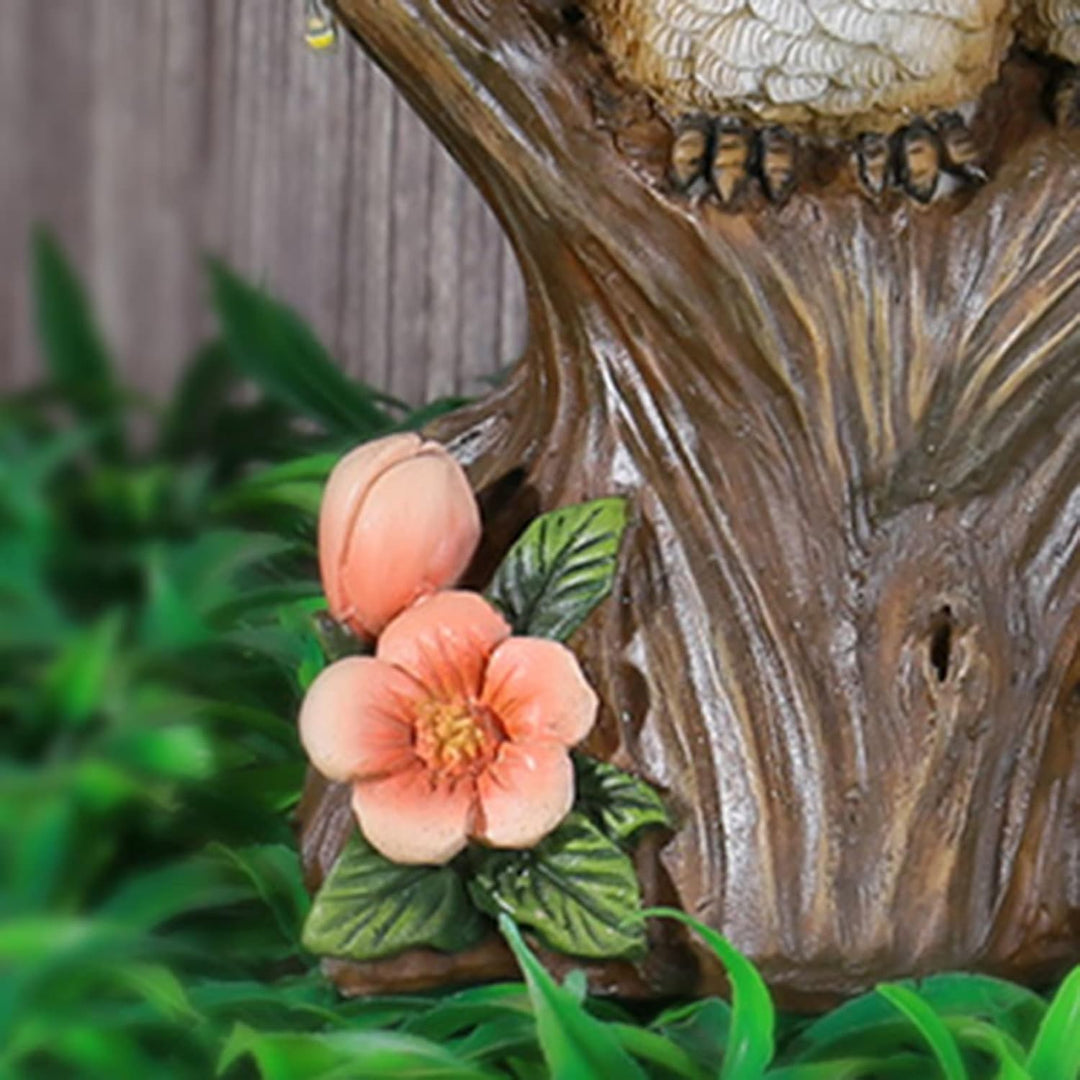HIAME Gartendeko Figuren Solar Rost Garten Deko , Gartenfiguren beleuchtete Liebes-Herz-Vogel-Skulpt