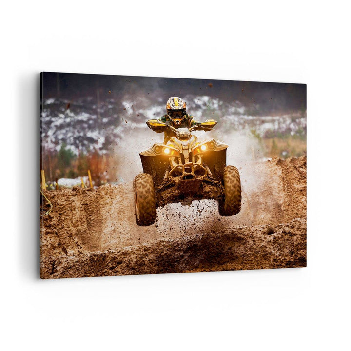 Bilder auf Leinwand 100x70cm Leinwandbild Schlamm Schmutz Dakar Aktion Gross Wanddeko Bild Schlafzim