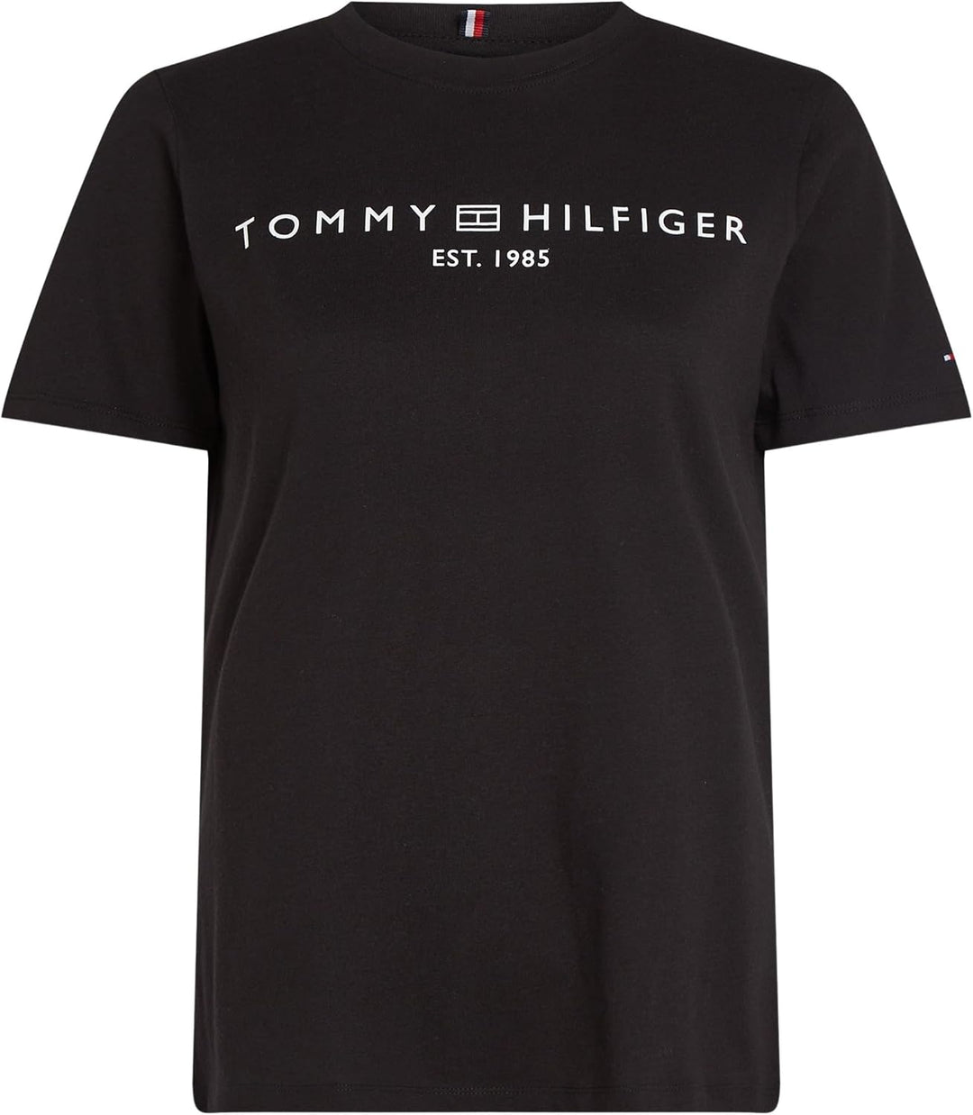 Tommy Hilfiger Damen T-Shirt Kurzarm Rundhalsausschnitt XS Black (Black), XS Black (Black)