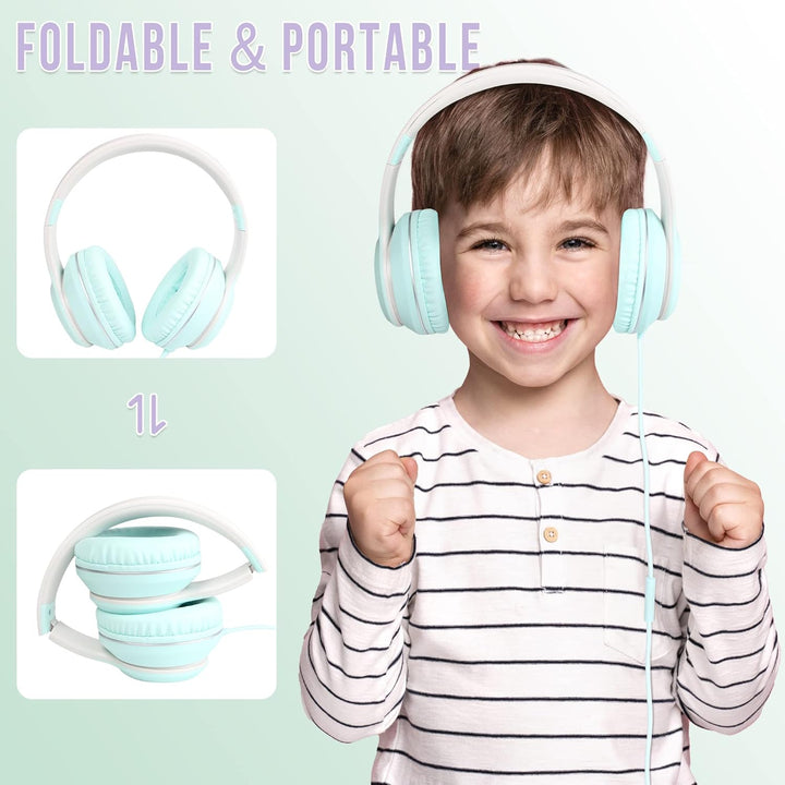 RockPapa L22 Kinder kopfhörer, Kabel Kopfhörer für Kinder, 3,5 mm Aux Jack, Verstellbares Stirnband