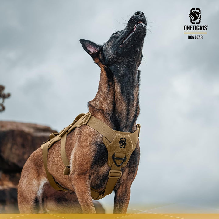 OneTigris Hundegeschirr, T-Bone Taktisches Geschirr mit 2 Griff Ausbruchsicher Einstellbar Brustgesc