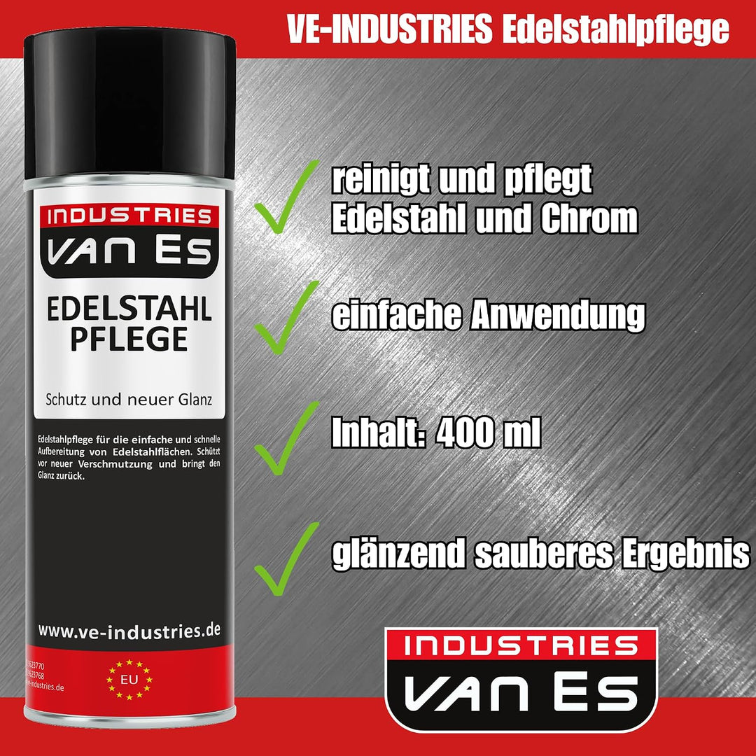 3x Edelstahlreiniger 400 ml Spray Reiniger Edelstahl VA Pflegespray Küche Gastromonie