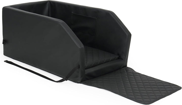 Autohundebett Hunde-Autositz Hundebett Rückbank Hundesitz Anschnallgurt 55x100 (Farbe: schwarz - wei