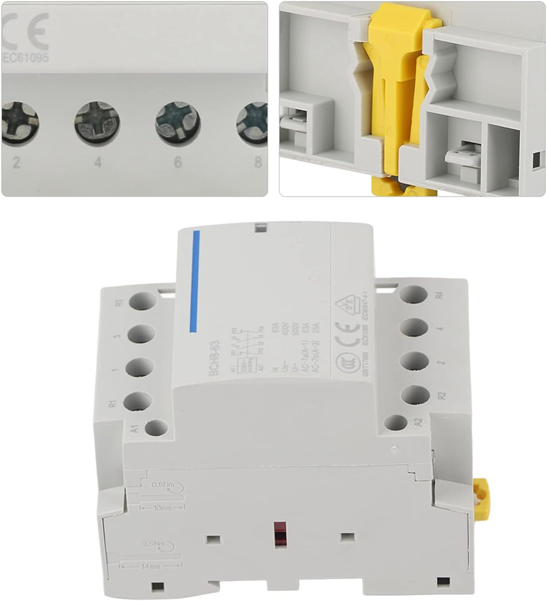 230V AC-Schütz 4P 2NO 2NC 63A 50Hz 60Hz 4-polig Haushalt AC-Schütz AC230V, AC230V