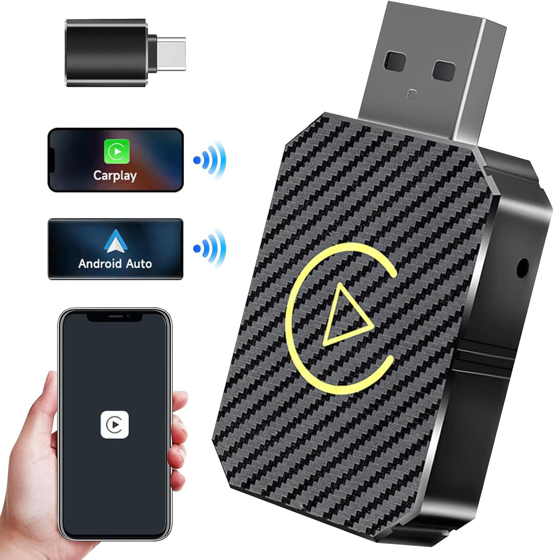 Wireless Carplay Adapter, 2025 Upgrade Wireless Android Auto Adapter,2 in 1 Kabelloses Carplay Auto