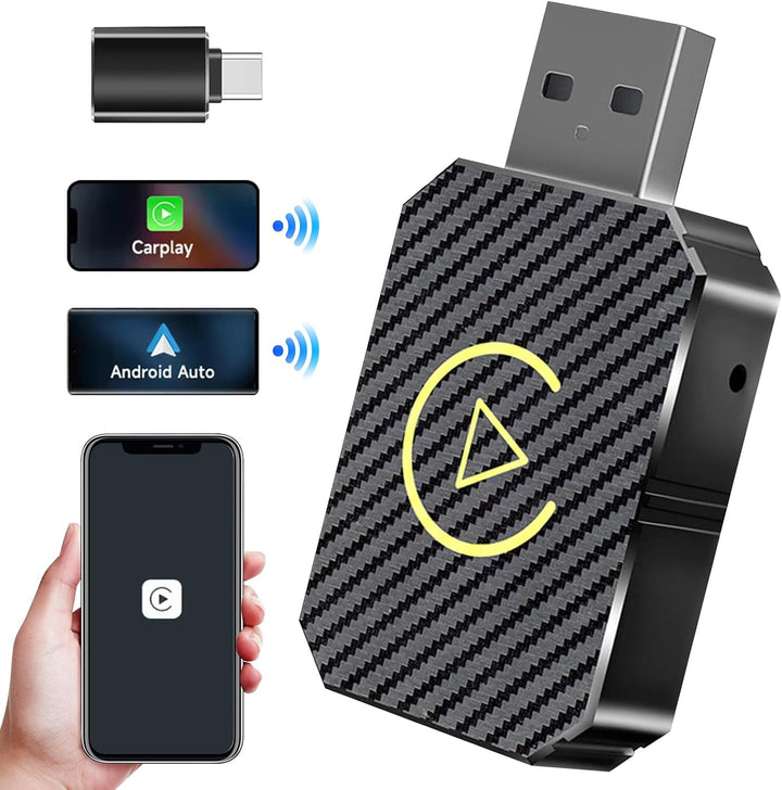 Wireless Carplay Adapter, 2025 Upgrade Wireless Android Auto Adapter,2 in 1 Kabelloses Carplay Auto