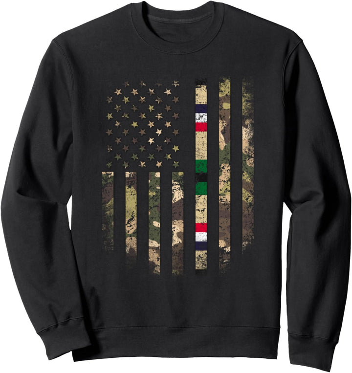 Band mit US-Flagge, Motiv: Stolz, Wüstenstürm, Veteranen, Tarnmuster, Militär-Geschenk Sweatshirt