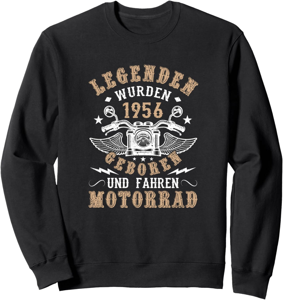 Legenden wurden 1956 geboren Geburtstag Motorrad Fahrer Sweatshirt