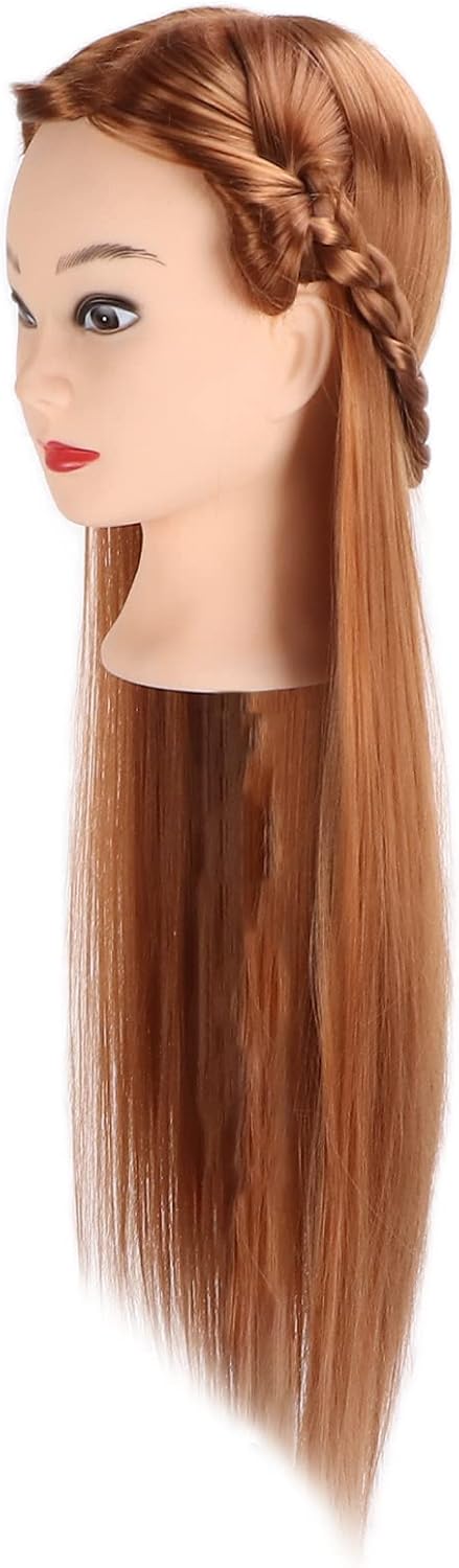 Friseur Mannequin -Kopf Zum Styling und Flechten mit Hellbraunem Haar und Make -up Ideal für das Tra