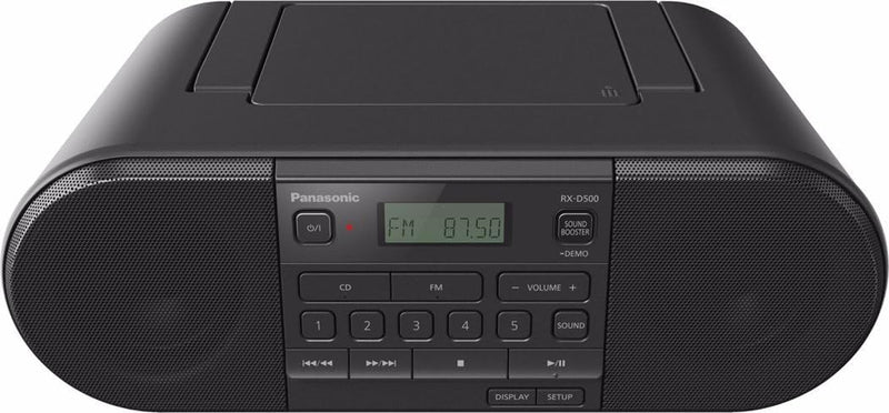 Panasonic RX-D500EG-K CD Boom Box (Radio UKW, CD Player, Netz- und Batteriebetrieb, Sleep Timer) sch