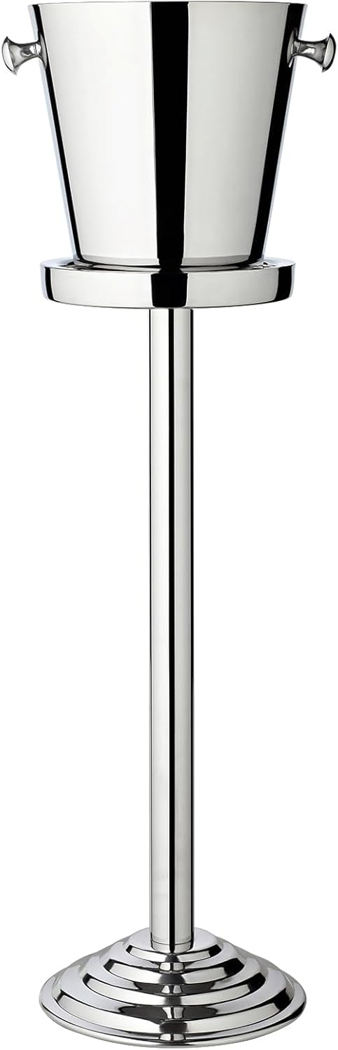 EDZARD Flaschenkühler Sevilla (Höhe 85 cm, Ø 23 cm) mit Griffen, mit Ständer, Edelstahl, hochglanzpo