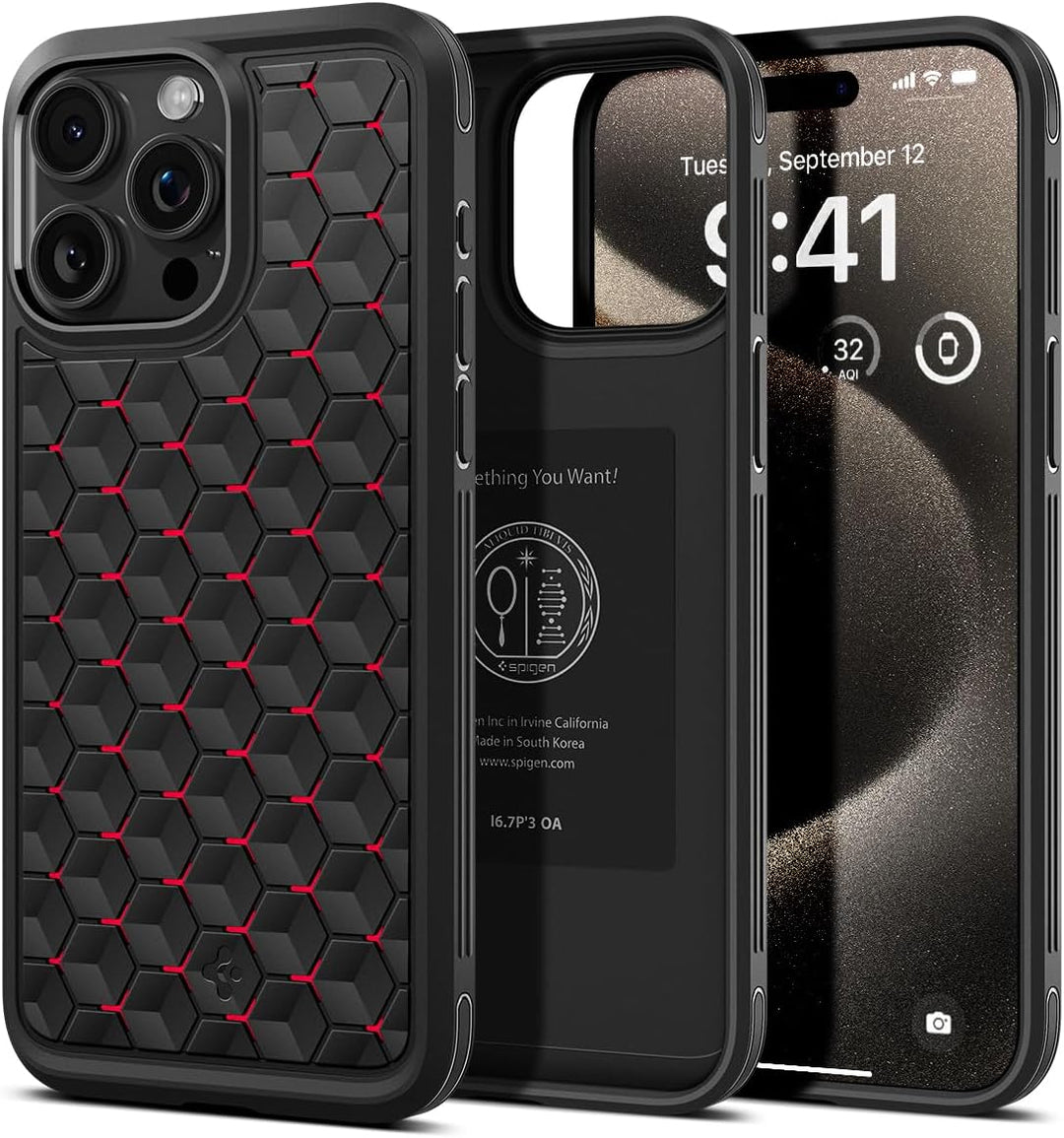 Spigen Cryo Armor Hülle Kompatibel mit iPhone 15 Pro Max -Cryo Red, Cryo Red