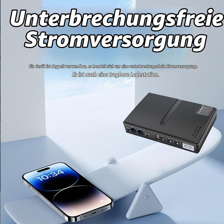 Mini UPS Unterbrechungsfreie Stromversorgung, USB 18 W Ausgang DC USV Batterie-Backup für Kamera-Rou