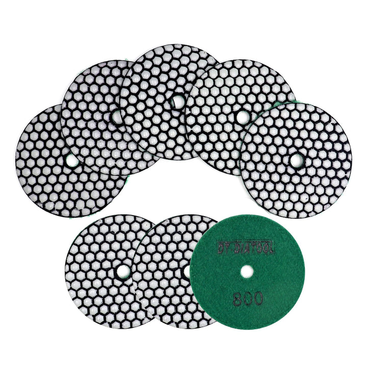 DT-DIATOOL Trockene Diamant Schleifpad 100mm 8 Stücke #800 für Granit Marmor Keramik Körnung 800, Kö