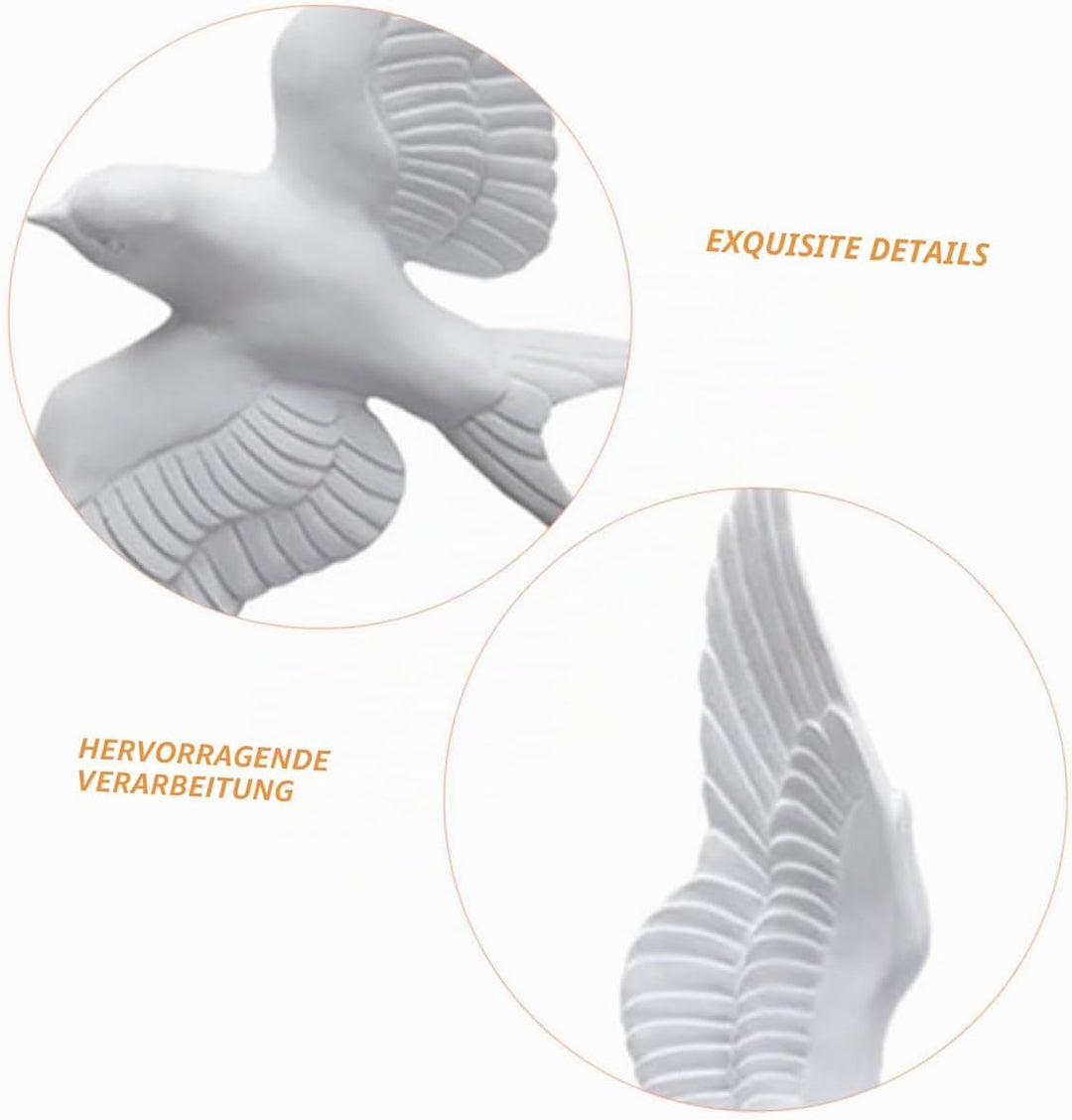 Yardwe Hängende Schwalben Spatzenvögel Wanddekoration Wandkunst Ornament Vögel Aus Kunstharz Dekorat