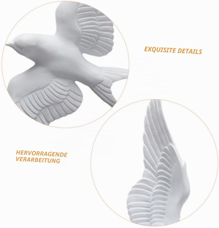 Yardwe Hängende Schwalben Spatzenvögel Wanddekoration Wandkunst Ornament Vögel Aus Kunstharz Dekorat