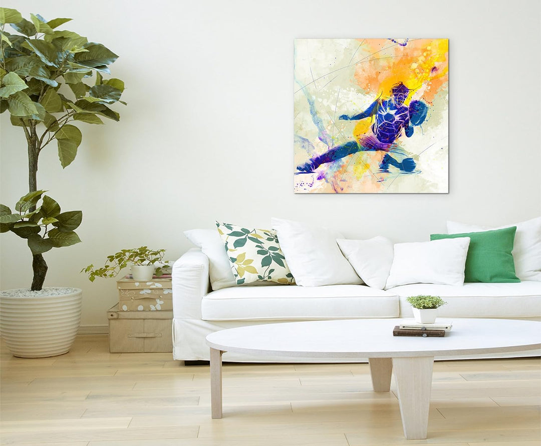 Baseball V 60x60cm Wandbild SPORTBILD Aquarell Art tolle Farben von Paul Sinus