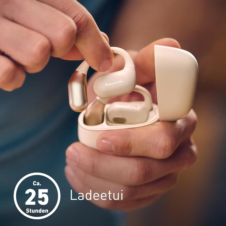 Panasonic RB-F10DE-C Open-Ear Wireless Kopfhörer, Bluetooth Kopfhörer mit ENC Mikrofon, 25 Std. Wied