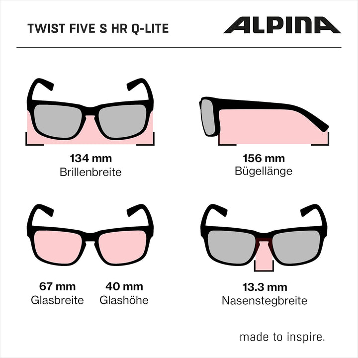 ALPINA TWIST FIVE S HR Q-LITE - Verspiegelte, Kontrastverstärkende & Beschlagfreie Sport- & Fahrradb