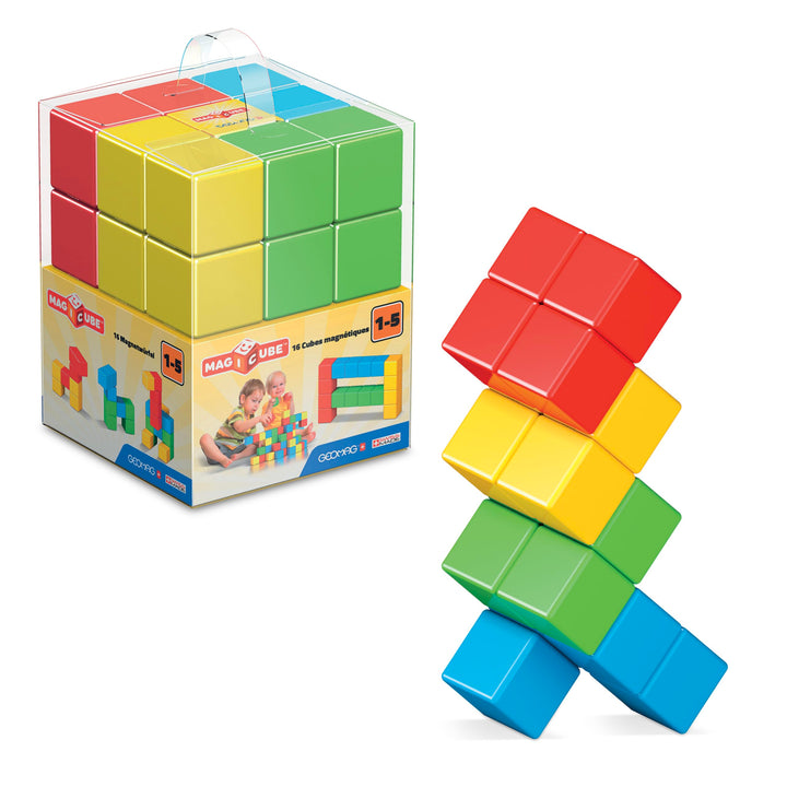 Geomag Magicube 153, Pre School, Konstruktionsspielzeug, Baukasten Lernspielzeug - 16 Magnetwürfel 1