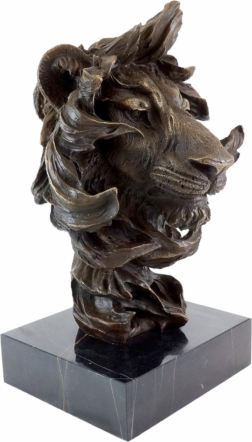Kunst & Ambiente - Tierbronze - Abstrakter Löwenkopf - Modern Art Skulptur - signiert Milo - Löwensk