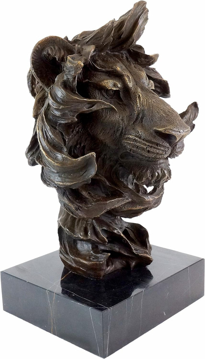 Kunst & Ambiente - Tierbronze - Abstrakter Löwenkopf - Modern Art Skulptur - signiert Milo - Löwensk