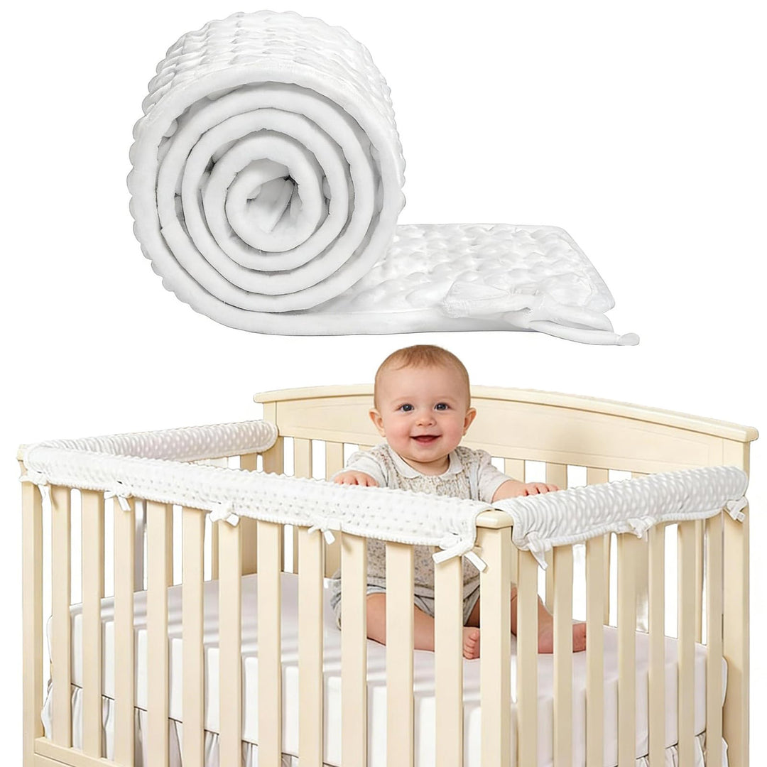 3-TLG. Baby Bettkantenschutz – Bed Rail Cover 128x18cm & 68x18cm, Kinderbett Kantenschutz für Seiten